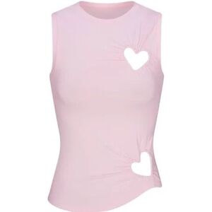 SKIMS Elegant Pink Heart Cutout Tank Top